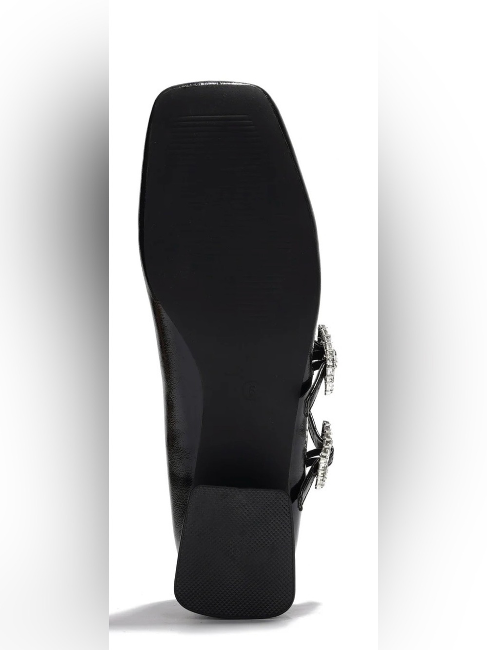 Cape Robbin Black Patent Mary Jane Flats with Crystal Buckles - Picture 4 of 6